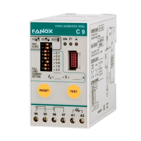 Fanox Basic 3-Phase Motor Protection Relay C9, 2 - 5.5 hp 24 Vac-dc aux volt C9 11200